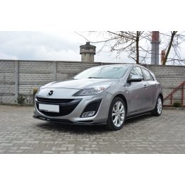 Накладка сплиттер на передний бампер вариант 2 на Mazda 3 BL Sport